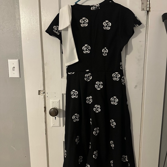 30 -  Formal Black Rose Embroidery Puff Sleeve Dresses  Bodycon A-line - Picture 6 of 11